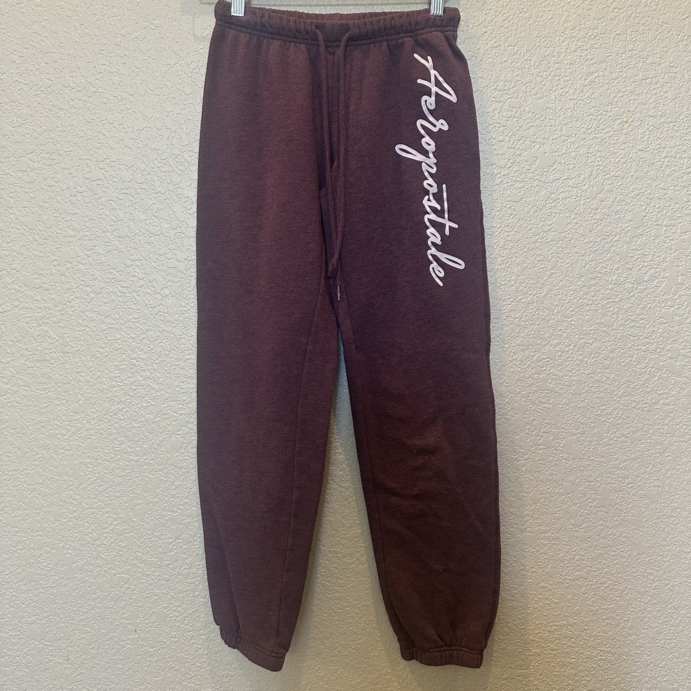 Aeropostale Script Cinch Soft Red East Coast Jogger Sweatpants Size Extra Small